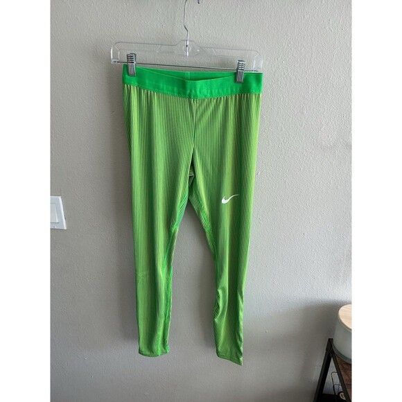 Nike Pro Elite Track Tights Made in USA Green Yellow Brazil DV4059-000 Women’s S - Picture 1 of 7